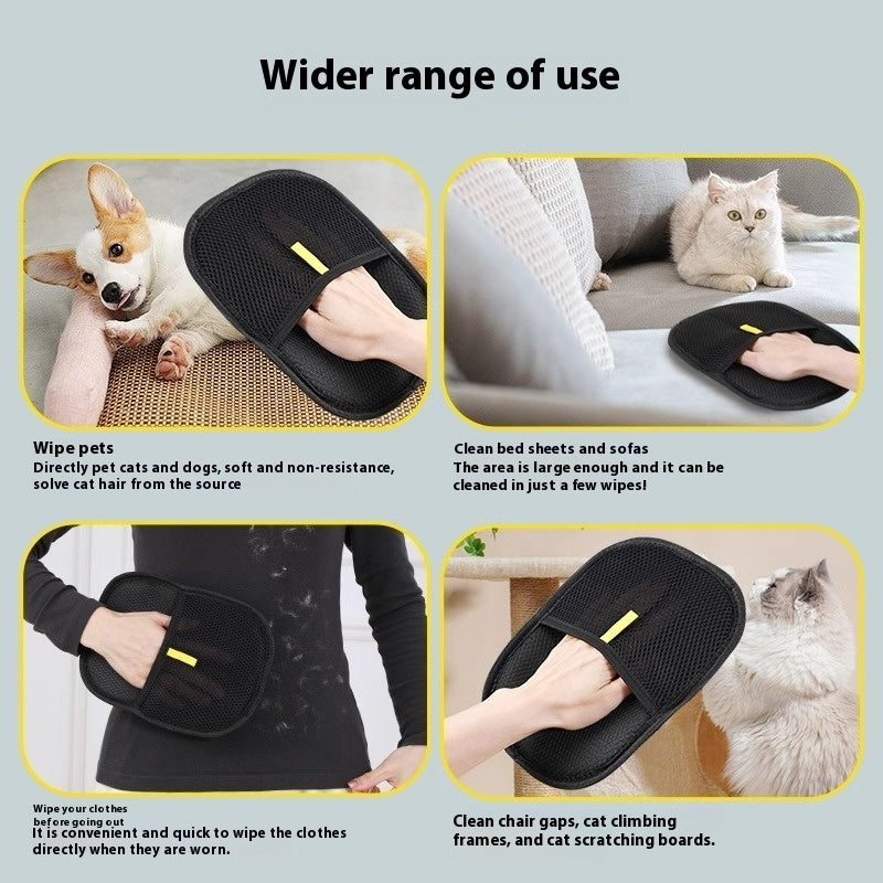 Pet Hair Remover Mitt Pet Hair Remover Gloves Deshedding Brush Glove For Dog Cat Rabbit With Long Short Curly Hair Velareskin