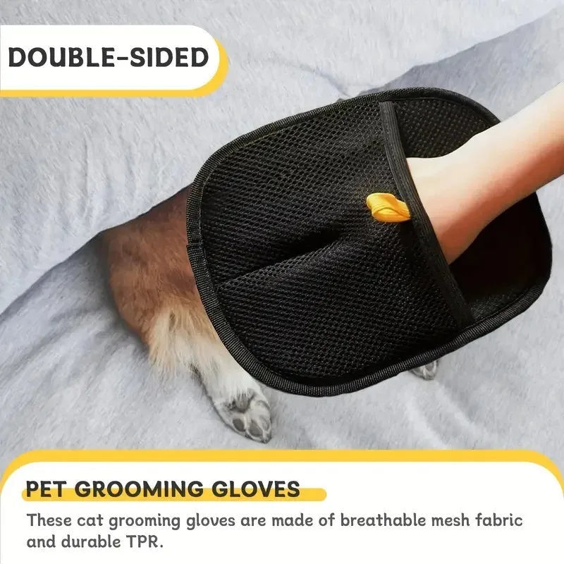 Pet Hair and Yarn Gloves for Cleaning Cat Hair Double Brush Design Can Be Reused To Improve Your Home Comfort and Cleanliness Velareskin